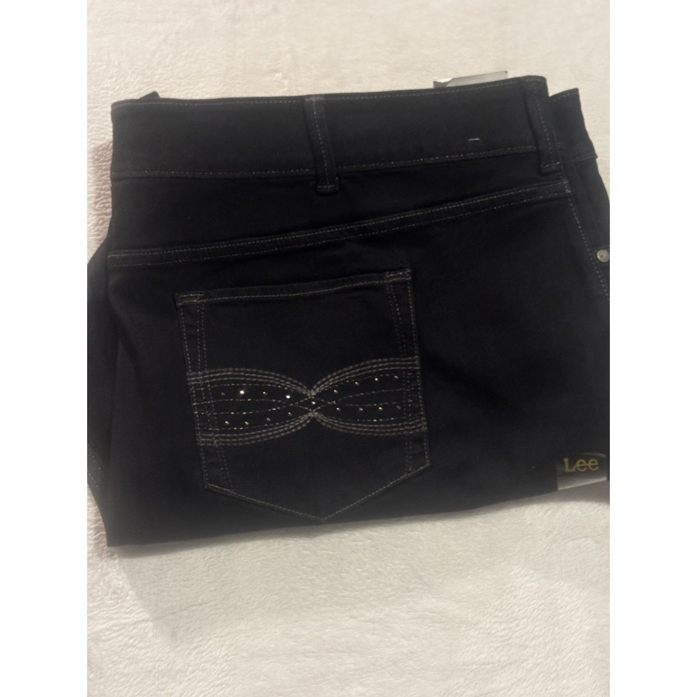 NWT Lee  Perfect Fit Straight Leg Jeans Dark‎ Western Women 28W Secretly Shapes